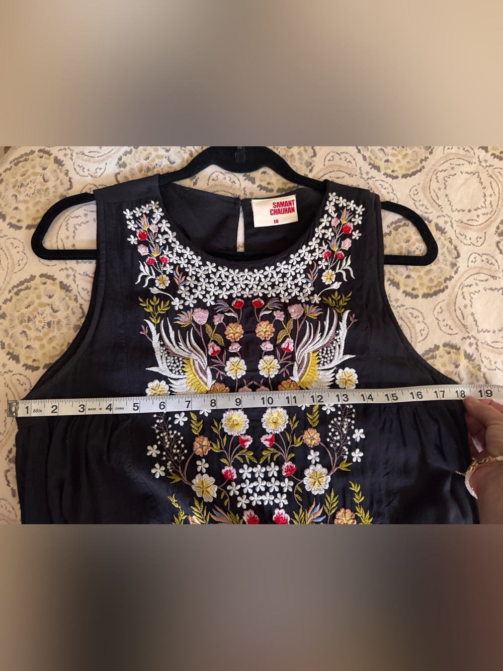 Anthropologie Black Maxi Dress with Multicolor Embroidery - Picture 10 of 10